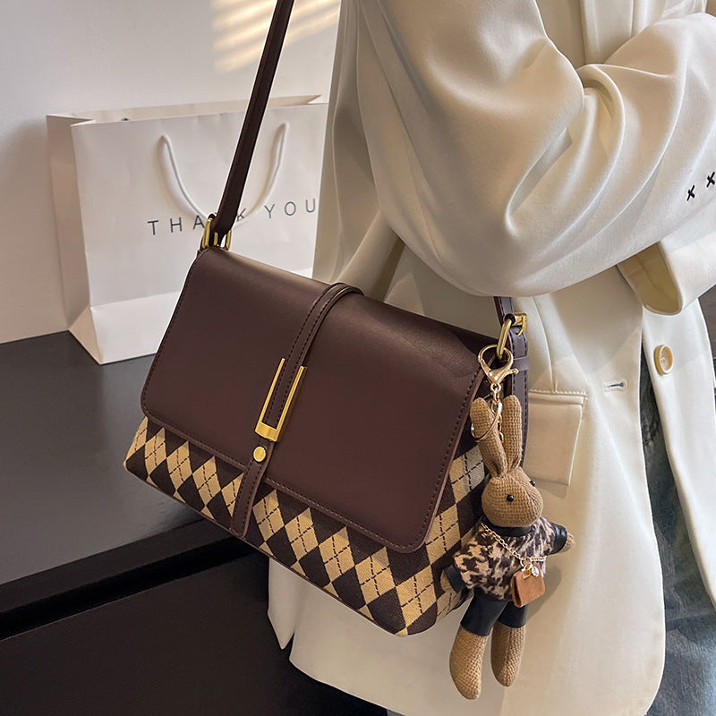 Textured  PU Leather Crossbody Shoulder Bag