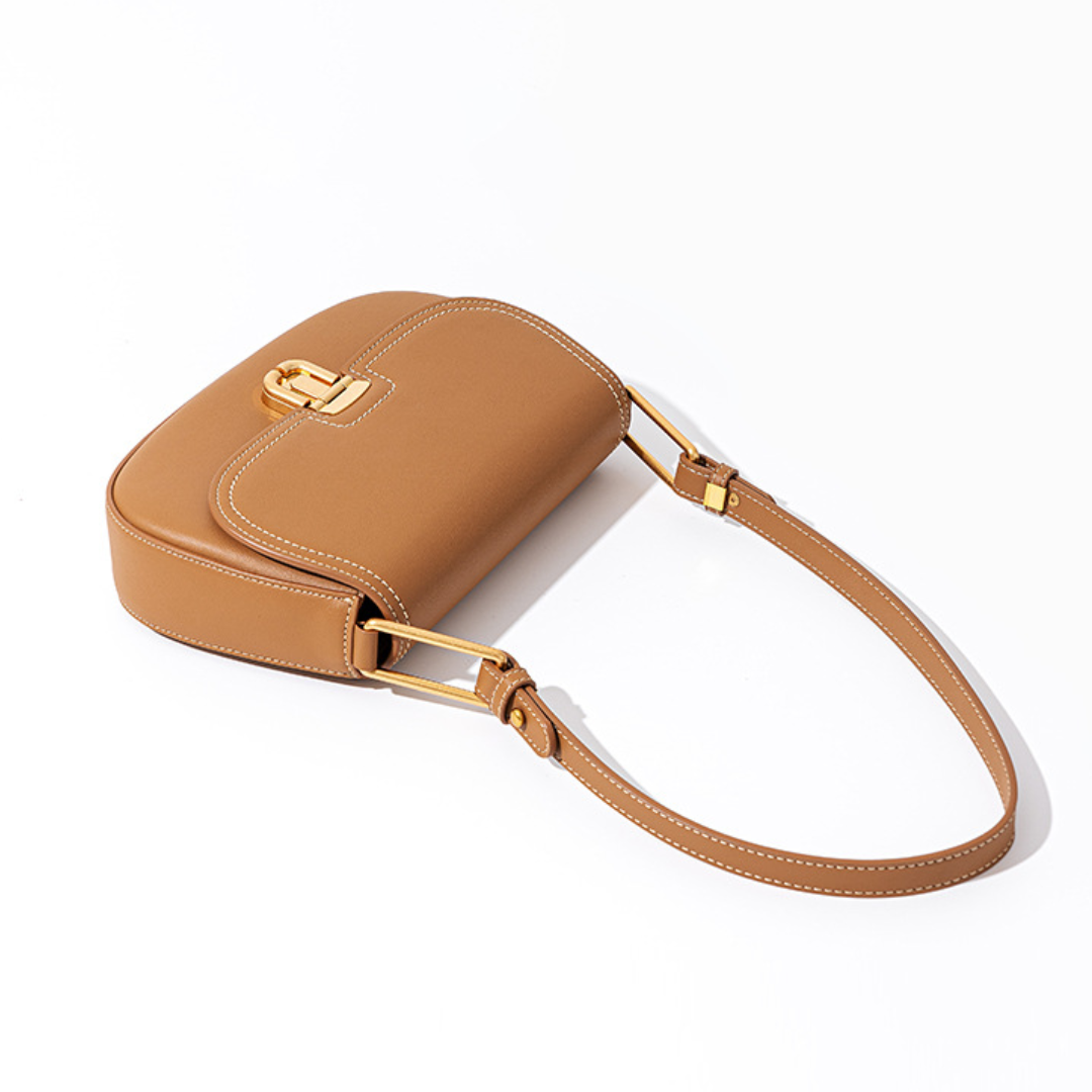 Designer Genuine Leather Niche Saddle Shoulder Bag